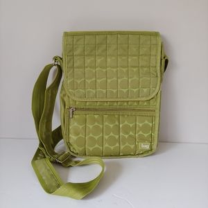 Lug Moped Day Pack Crossbody Bag Green Dot Pattern Messenger Bag